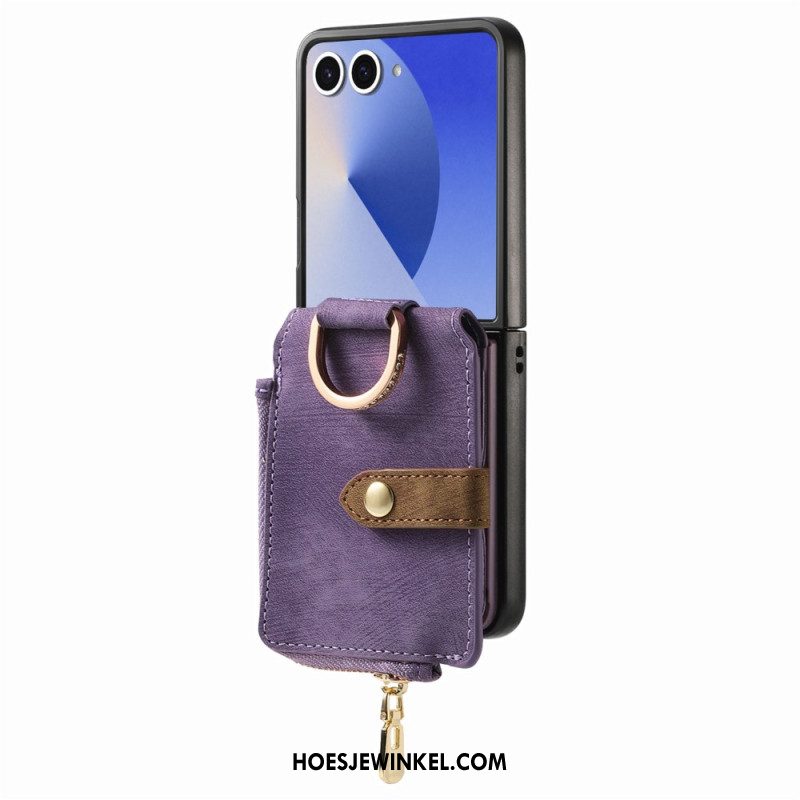 Hoesje Samsung Galaxy Z Flip 7 Vak Met Ritssluiting En Kaarthouder