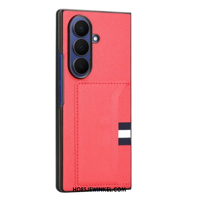 Hoesje Samsung Galaxy Z Fold 7 Lychee-textuur Met Kaarthouder