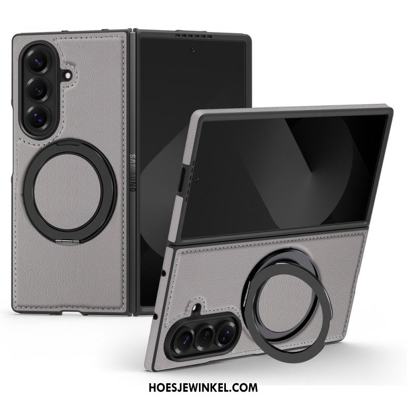 Hoesje Samsung Galaxy Z Fold 7 Magsafe-compatibel Lederlook Met Draaibare Ringhouder Bescherming Hoesje