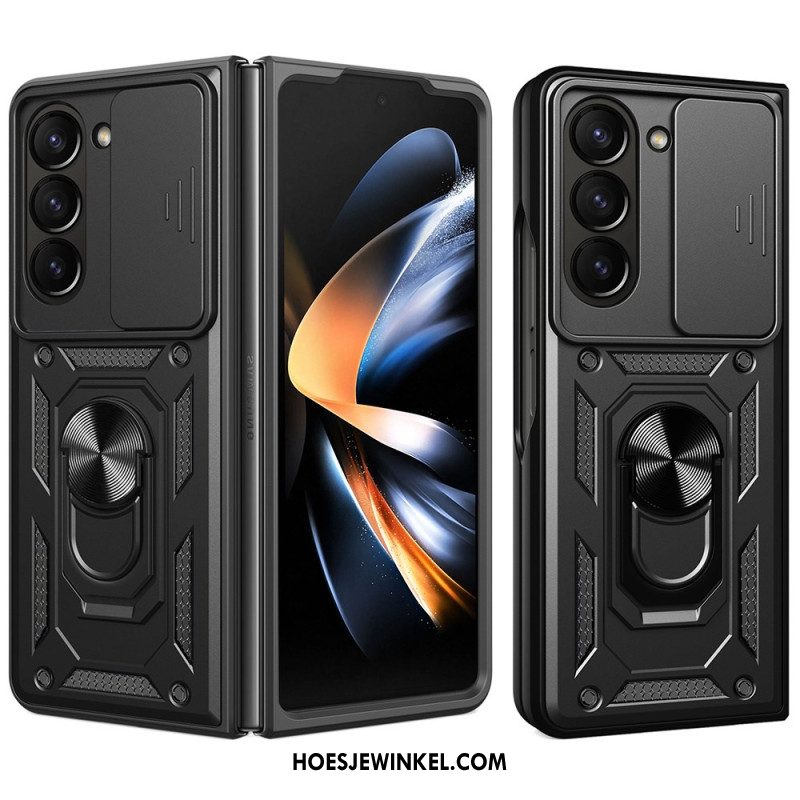 Hoesje Samsung Galaxy Z Fold 7 Ringhouder En Schuifbare Cameracover Bescherming Hoesje
