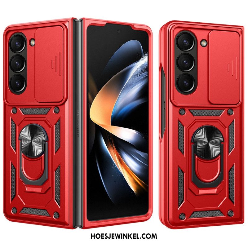 Hoesje Samsung Galaxy Z Fold 7 Ringhouder En Schuifbare Cameracover Bescherming Hoesje