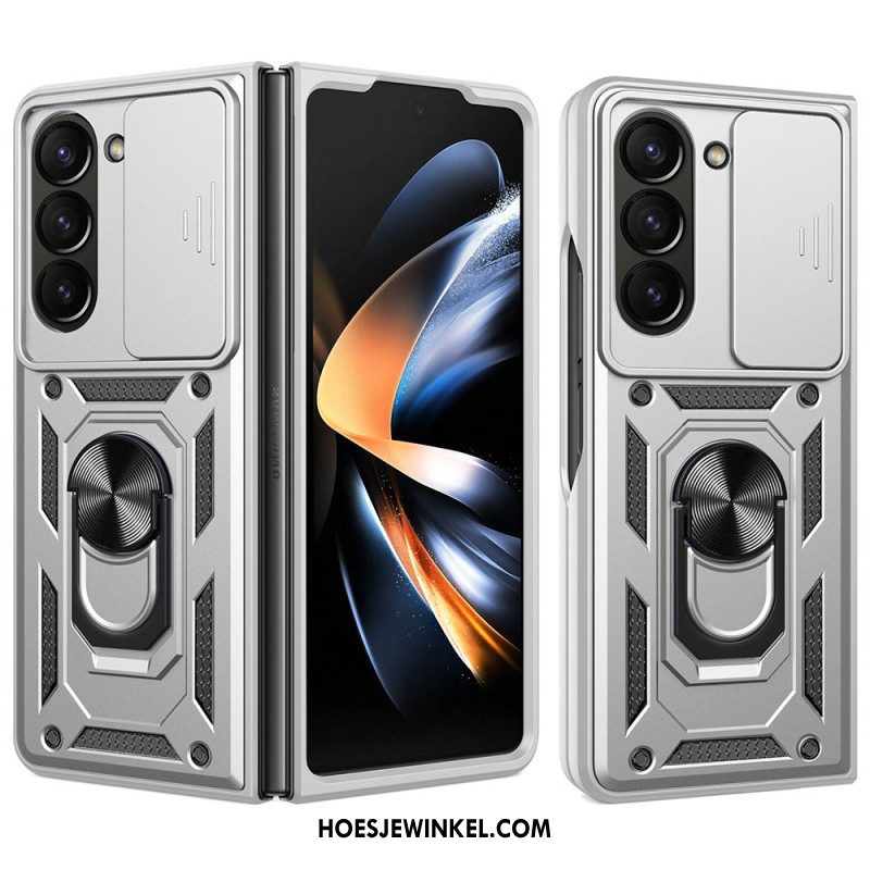 Hoesje Samsung Galaxy Z Fold 7 Ringhouder En Schuifbare Cameracover Bescherming Hoesje