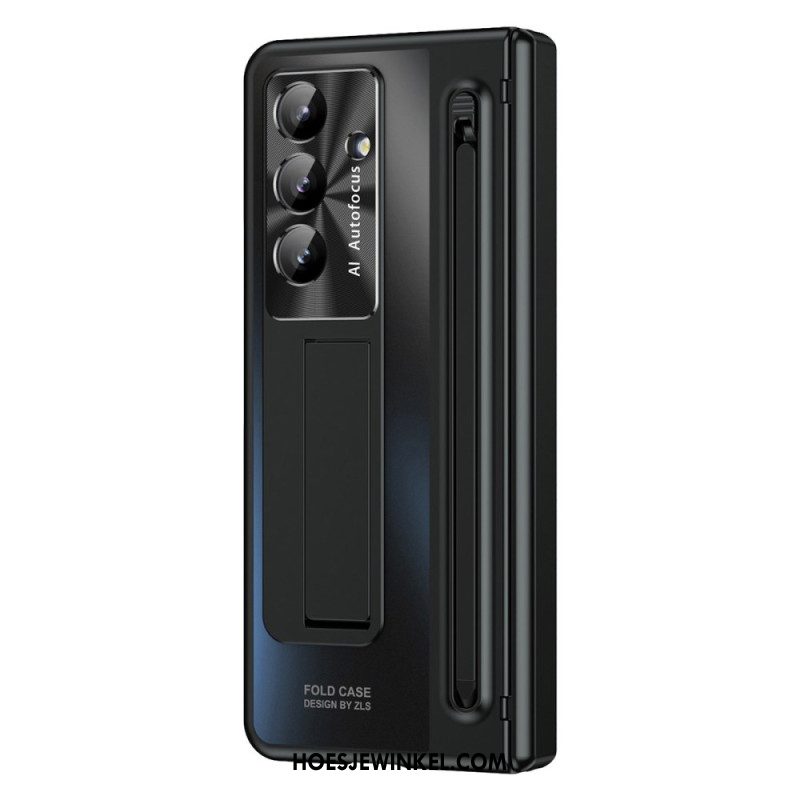 Hoesje Samsung Galaxy Z Fold 7 Standaard Met Metaaleffect En Schermbeschermer