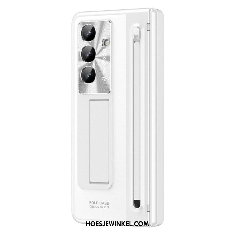 Hoesje Samsung Galaxy Z Fold 7 Standaard Met Metaaleffect En Schermbeschermer