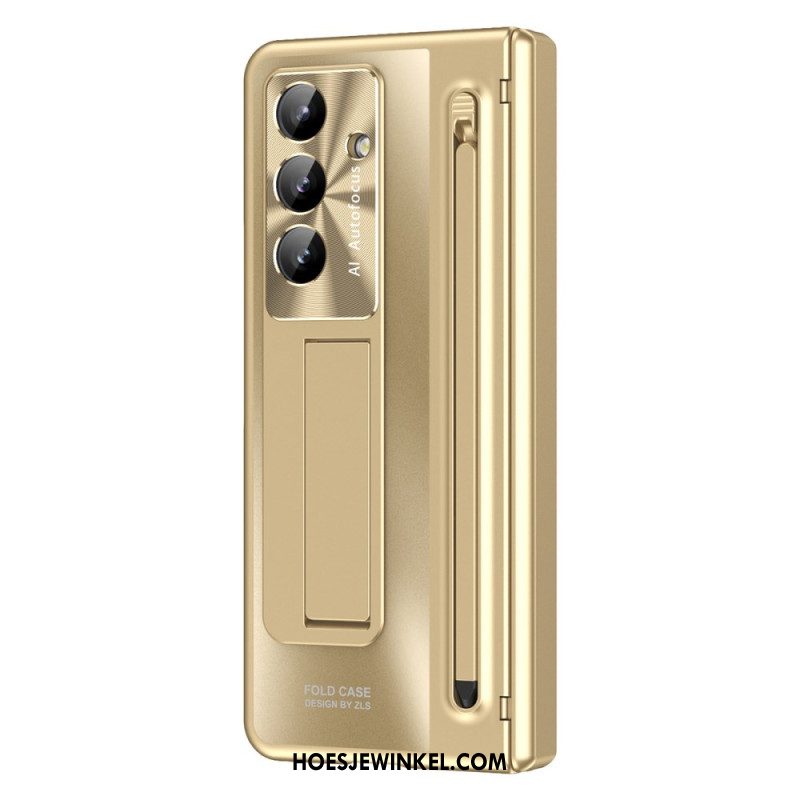 Hoesje Samsung Galaxy Z Fold 7 Standaard Met Metaaleffect En Schermbeschermer