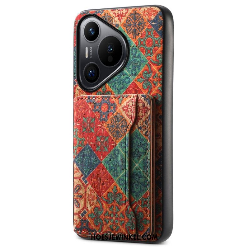Hoesje Voor Huawei Pura 70 Kaarthouder Met Bloemen