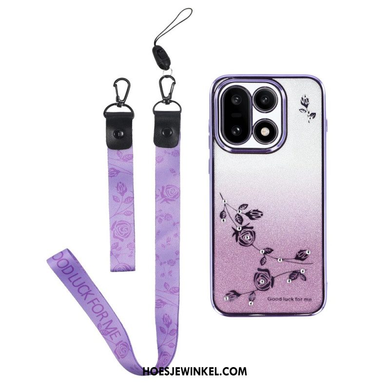 Hoesje Voor Oneplus 15 Bloemenpatroon Met Koorden