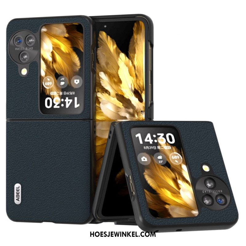 Hoesje Voor Oppo Find N3 Flip Abeel Getextureerd Leerstijl