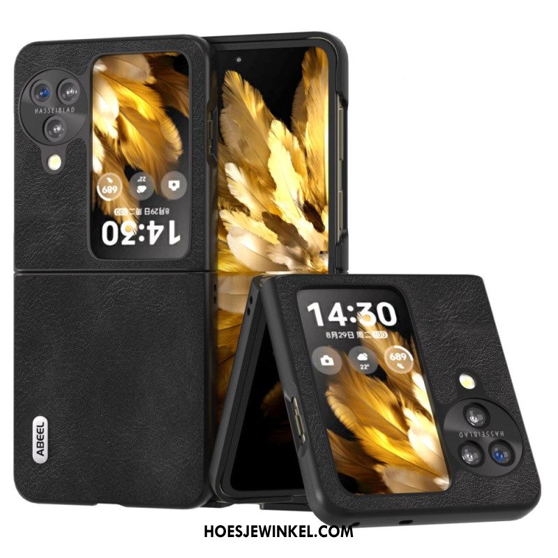 Hoesje Voor Oppo Find N3 Flip Abeel Lederen Stijl