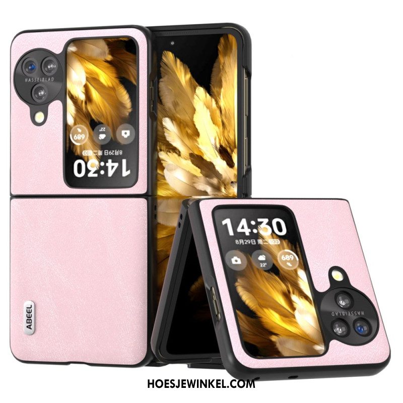 Hoesje Voor Oppo Find N3 Flip Abeel Lederen Stijl