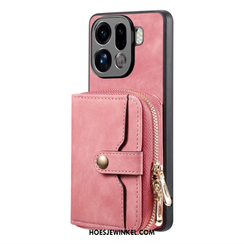 Hoesje Voor Oppo Find X9 Pro 5g Kaarthouder Met Rits En Schouderband