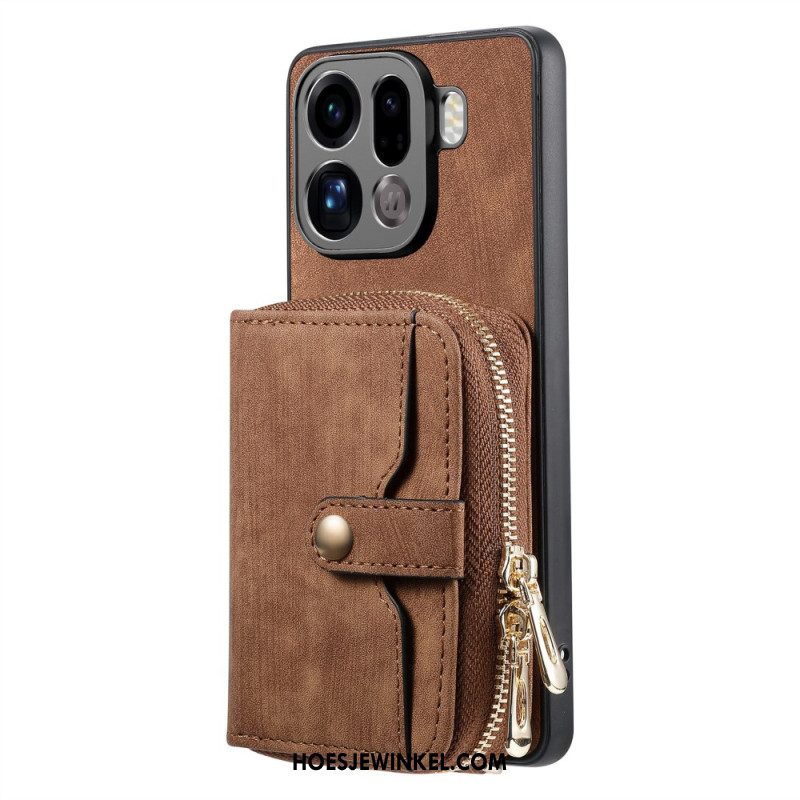 Hoesje Voor Oppo Find X9 Pro 5g Kaarthouder Met Rits En Schouderband