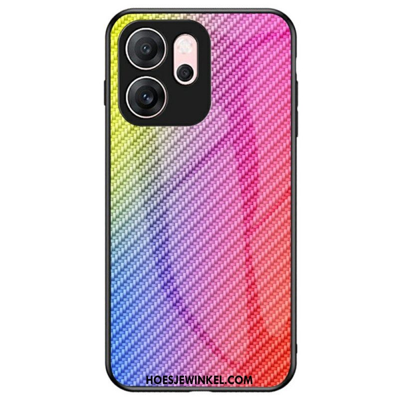 Hoesje Voor Oppo Reno 14f 5g Gehard Glas Met Koolstofvezel