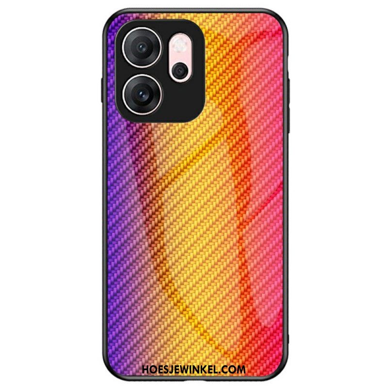Hoesje Voor Oppo Reno 14f 5g Gehard Glas Met Koolstofvezel