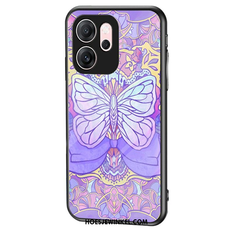 Hoesje Voor Oppo Reno 14f 5g Vlinder Gehard Glas