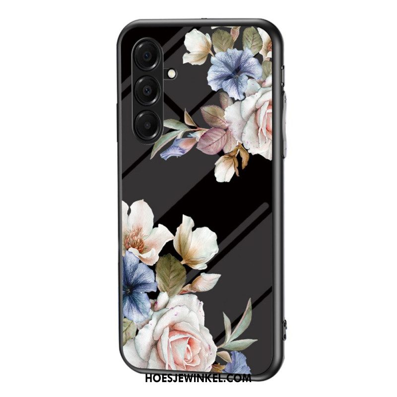 Hoesje Voor Samsung Galaxy A17 4g / 5g Bloemen Van Gehard Glas