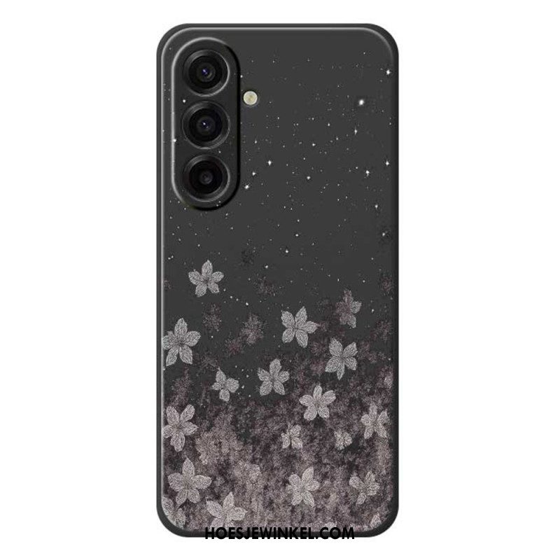Hoesje Voor Samsung Galaxy A17 4g / 5g Grijze Bloemen