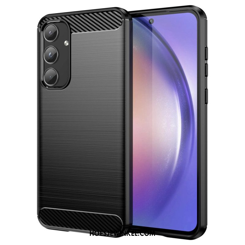 Hoesje Voor Samsung Galaxy A55 5g Geborstelde Koolstofvezel