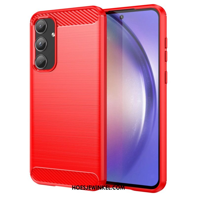 Hoesje Voor Samsung Galaxy A55 5g Geborstelde Koolstofvezel