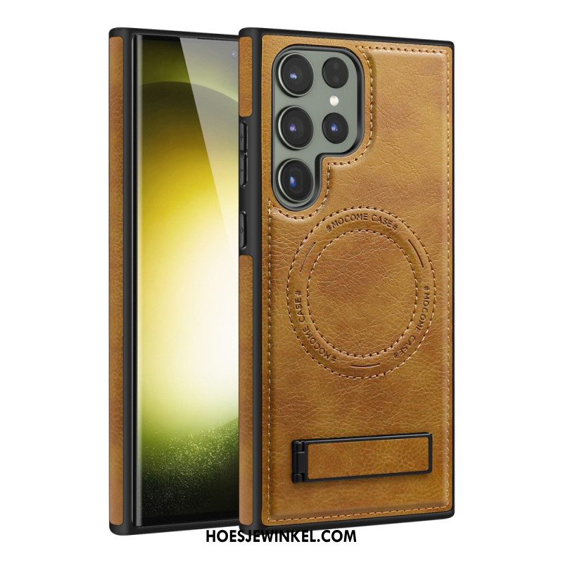 Hoesje Voor Samsung Galaxy S24 Ultra 5g Ledereffect Met Geïntegreerde Ondersteuning
