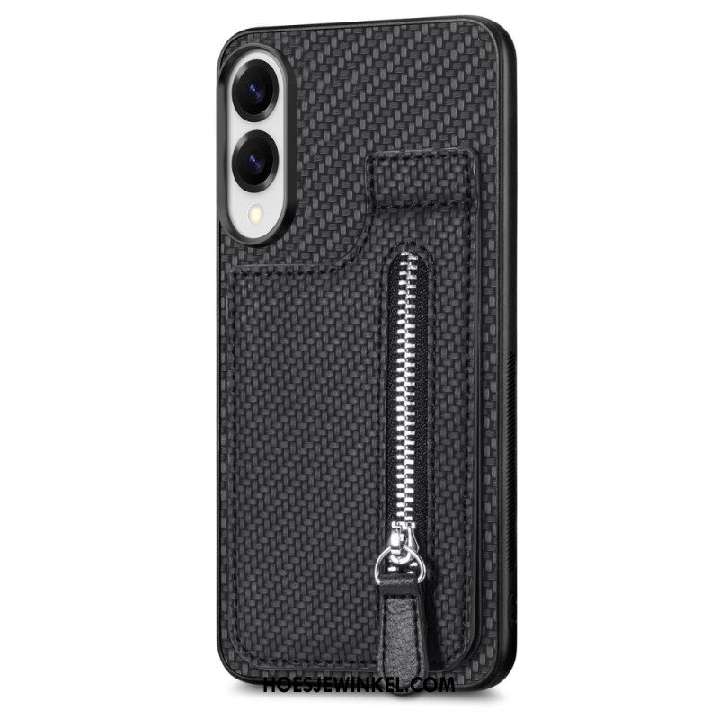 Hoesje Voor Samsung Galaxy S25 5g Edge Kaarthouder En Portemonnee Van Koolstofvezel