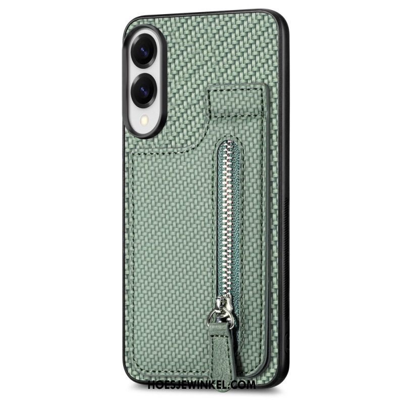 Hoesje Voor Samsung Galaxy S25 5g Edge Kaarthouder En Portemonnee Van Koolstofvezel