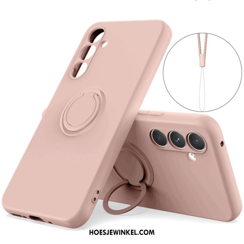Hoesje Voor Samsung Galaxy S25 Fe Siliconen Met Ringhouder En Draagkoord