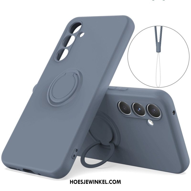 Hoesje Voor Samsung Galaxy S25 Fe Siliconen Met Ringhouder En Draagkoord