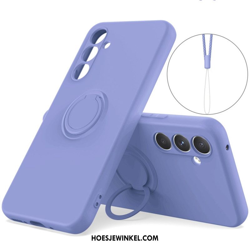 Hoesje Voor Samsung Galaxy S25 Fe Siliconen Met Ringhouder En Draagkoord