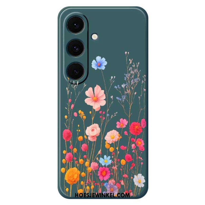 Hoesje Voor Samsung Galaxy S25 Fe Siliconen Met Wilde Bloemen