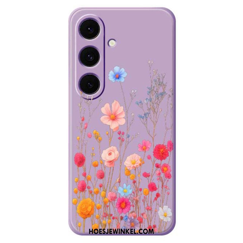 Hoesje Voor Samsung Galaxy S25 Fe Siliconen Met Wilde Bloemen