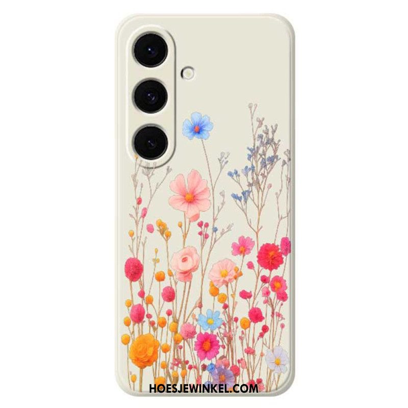 Hoesje Voor Samsung Galaxy S25 Fe Siliconen Met Wilde Bloemen