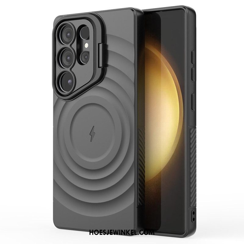 Hoesje Voor Samsung Galaxy S25 Ultra 5g Magsafe-compatibel Golvend Ontwerp Met Standaard