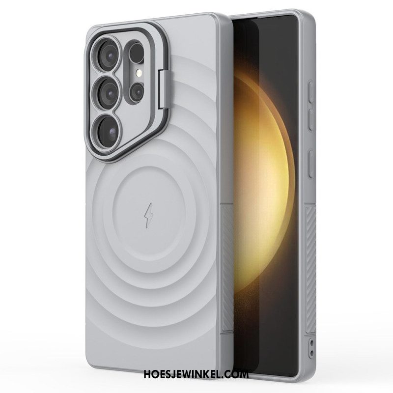 Hoesje Voor Samsung Galaxy S25 Ultra 5g Magsafe-compatibel Golvend Ontwerp Met Standaard