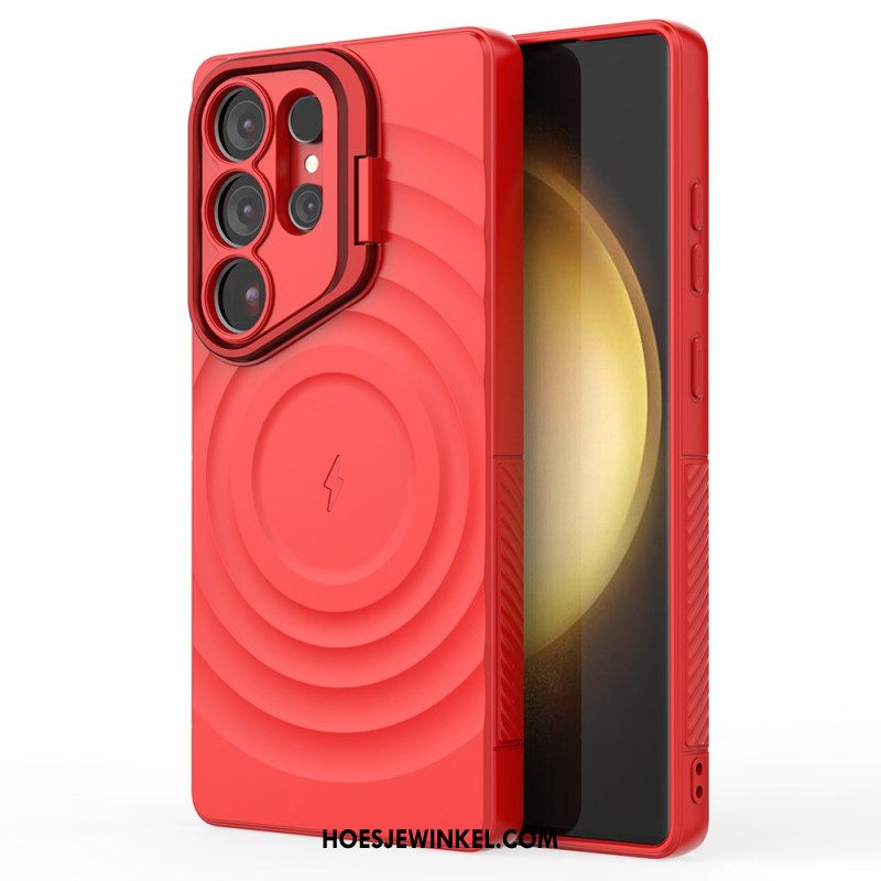 Hoesje Voor Samsung Galaxy S25 Ultra 5g Magsafe-compatibel Golvend Ontwerp Met Standaard