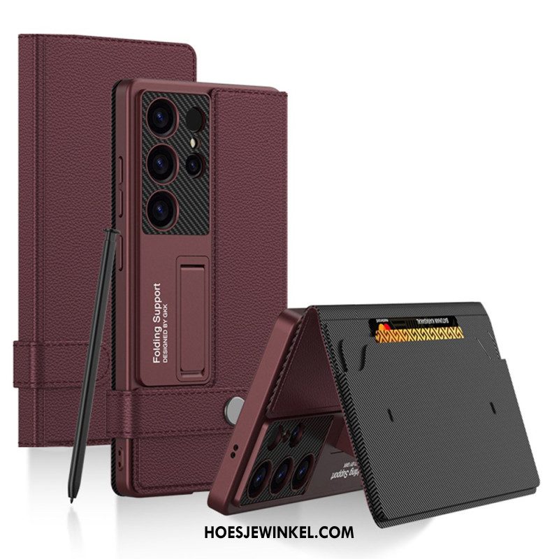 Hoesje Voor Samsung Galaxy S25 Ultra 5g Met Gkk-kaarthouder En -standaard