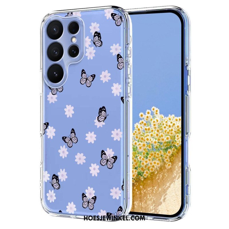Hoesje Voor Samsung Galaxy S26 Ultra Vlinders En Bloemen