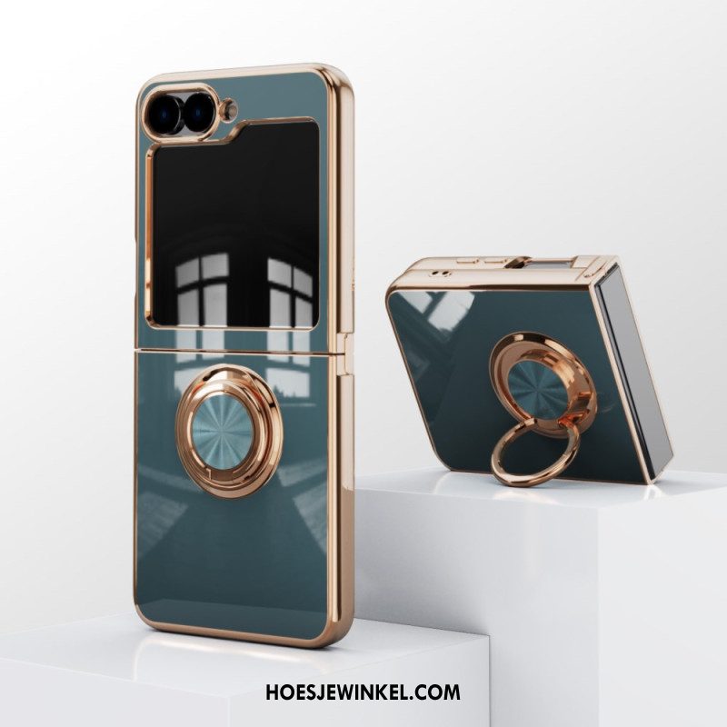 Hoesje Voor Samsung Galaxy Z Flip 7 Fe Glanzende Afwerking Met Ringhouder