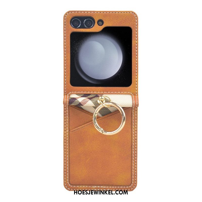 Hoesje Voor Samsung Galaxy Z Flip 7 Fe Kaarthouder En Metalen Ring