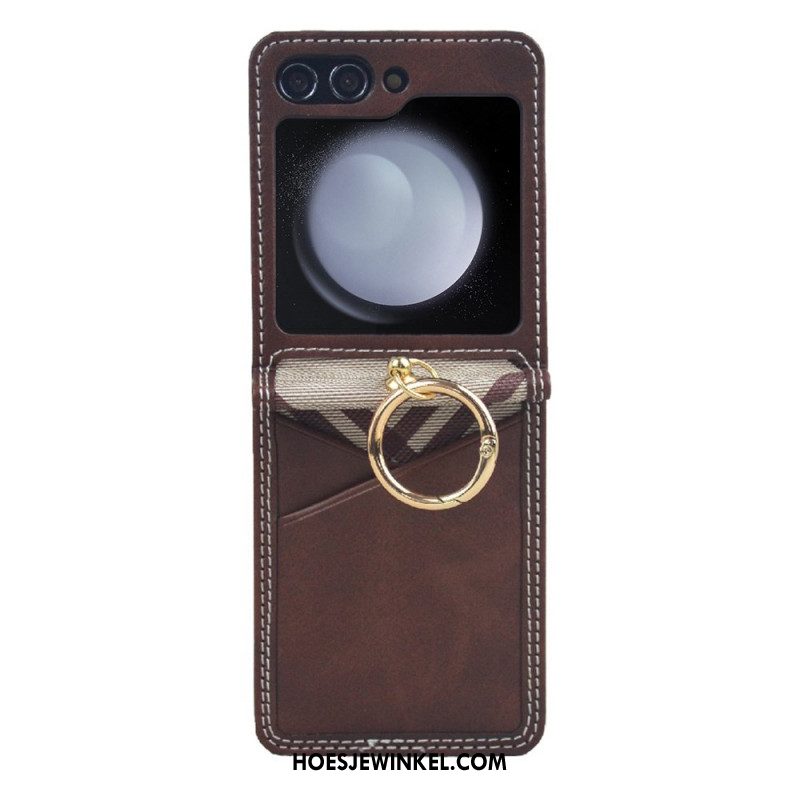 Hoesje Voor Samsung Galaxy Z Flip 7 Fe Kaarthouder En Metalen Ring