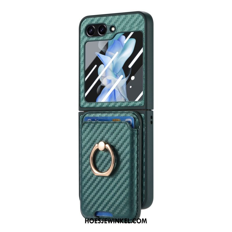 Hoesje Voor Samsung Galaxy Z Flip 7 Fe Kaarthouder Van Koolstofvezel