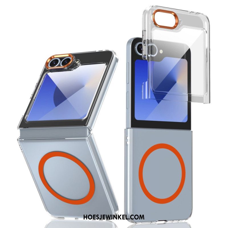 Hoesje Voor Samsung Galaxy Z Flip 7 Fe Magsafe-compatibel Doorschijnend Met Schermbeschermer