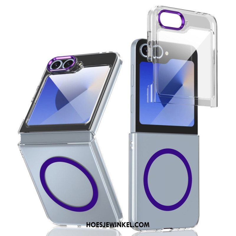 Hoesje Voor Samsung Galaxy Z Flip 7 Fe Magsafe-compatibel Doorschijnend Met Schermbeschermer