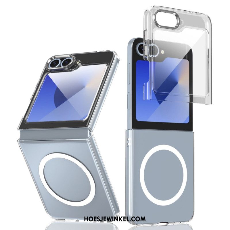 Hoesje Voor Samsung Galaxy Z Flip 7 Fe Magsafe-compatibel Doorschijnend Met Schermbeschermer
