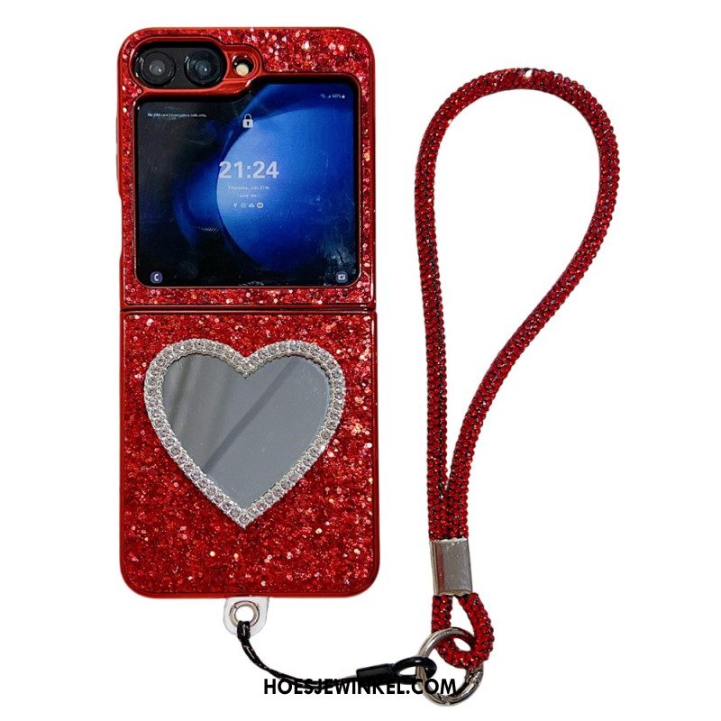 Hoesje Voor Samsung Galaxy Z Flip 7 Fe Spiegel En Bandje