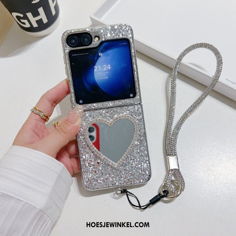 Hoesje Voor Samsung Galaxy Z Flip 7 Fe Spiegel En Bandje