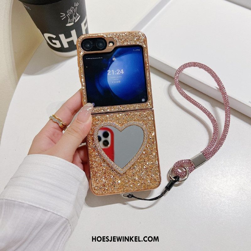 Hoesje Voor Samsung Galaxy Z Flip 7 Fe Spiegel En Bandje