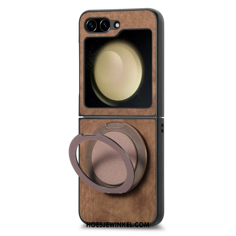 Hoesje Voor Samsung Galaxy Z Flip 7 Fe Suède-effect Met Draaibare Standaard