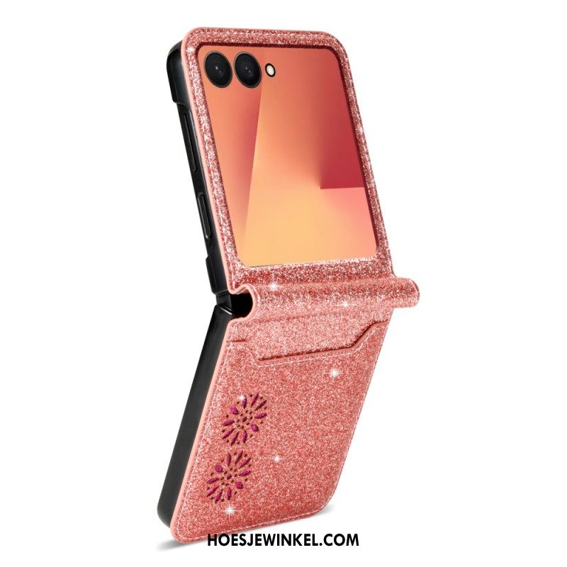 Hoesje Voor Samsung Galaxy Z Flip 7 Glitter Kaarthouder