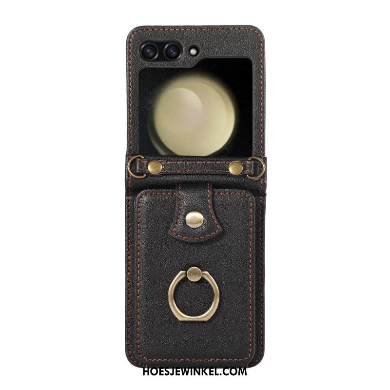 Hoesje Voor Samsung Galaxy Z Flip 7 Kaarthouder En Schouderband